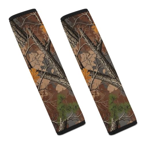 2 Pack Breathable Car Seat Belt Pad for Child, Stroller Pushchair High Chair, Hunting Camo Neck Strap Covers, Neck and Shoulder Support - color: Pattern 471