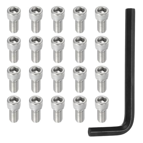 PATIKIL 3/8"-16 x 3/4" Socket Head Screws Cap Bolt, 10Pcs 304 Stainless Steel Hexagon Socket Screws with Hex Wrenches Full Thread for Road Bicycle Mountain Bike Auto, Silver/Black - color: Silver/Black, size: 3/8"-16 x 3/4"