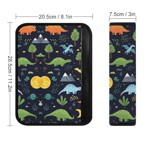 2 Pack Cool Dinosaurs Seat Belt Cover Universal Fit Shoulder Protector for Adults and Children, Most Cars, Comfortable Driving - color: Pattern 906