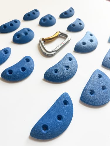 14 Screw On Crimp Rock Climbing Holds Advanced Climbing Holds Home Climbing Wall Bouldering Gym Holds Eco Friendly Dual Textured Crimps for Finger Strength - color: Blue