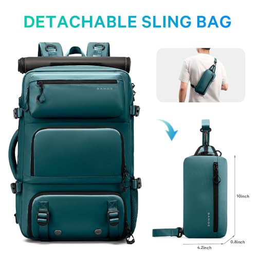 FUTURE AESTHEICS Travel backpack Carry-on Travel Backpack For Women Men Flight Approved Business Weekender Overnight Waterproof Daypack (Blue) - color: Blue