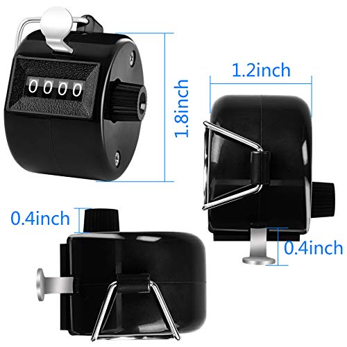 FEBSNOW 2 Pack Tally Counter Clicker 4 Digit Number for School Event | For Row Sport School Event Coaches, Mechanical 4 Digit Counting, Handheld People Clicker Counter - color: Two Black