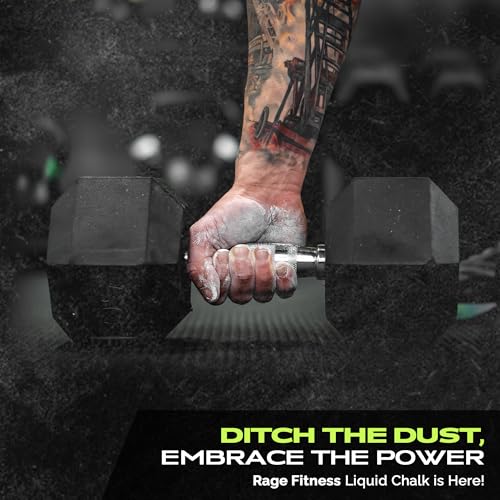 Rage Fitness Gym Liquid Chalk, Magnesium Carbonate Athletic Chalk for Excellent Grip, Gym Workout Grip Chalk, Weightlifting, Gymnastics - size: 59 mL