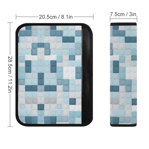 2 Piece Universal Fit Seat Belt Cover for Adult Use, Most Cars, Construction Building Blocks Colorful Bricks Rainbow Seat Belt Covers Cushion, Shock Absorption - color: Pattern 483