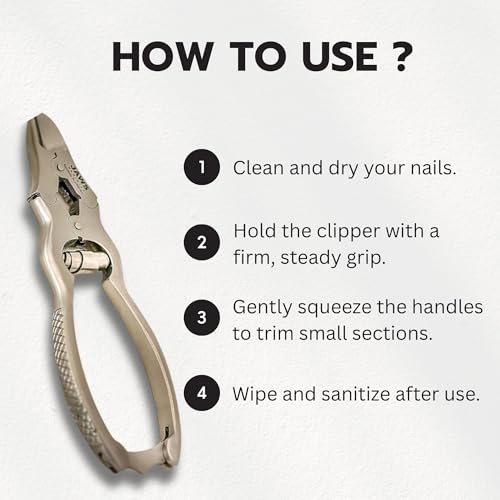 Toenail Clippers for Thick Nails – Large Surgical-Grade Stainless Steel Nippers for Seniors, Men & Women | Heavy-Duty Double-Action Podiatrist Tool for Thick, Ingrown & Mycotic Toenails