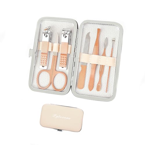 Manicure Set,Nail Clipper Set Personal Care Manicure Pedicure Set Portable Travel Grooming Kit for Women Men Family Friends Wife (Green) (Pink) - color: Pink