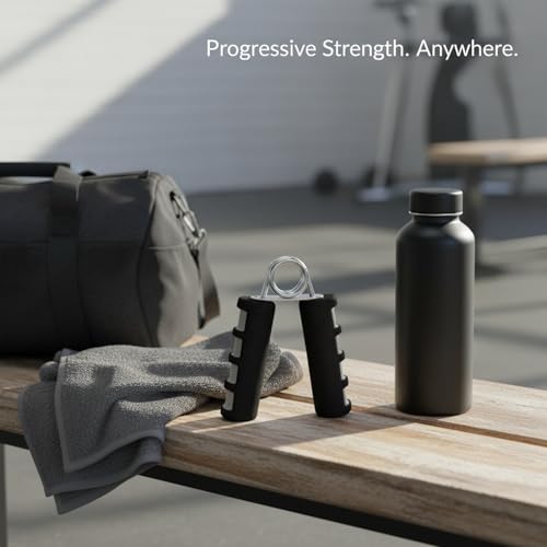 Adjustable Hand Grip Strengthener with Ergonomic TPE Foam Handles for Forearm & Finger Exercise - color: Gray