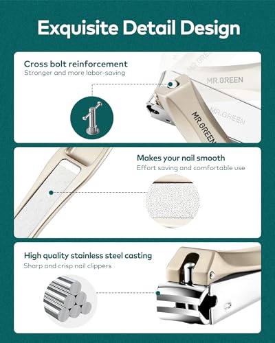MR.GREEN 3pcs Nail Clippers Set, Anti Splash Excellent Quality Nail Cutter | German Stainless Steel, 2 Nail Clippers+Nano File, Unique Catcher, Exquisite Leather Case, for Men Women Home Travel Gift - color: Luxury Orange Brown