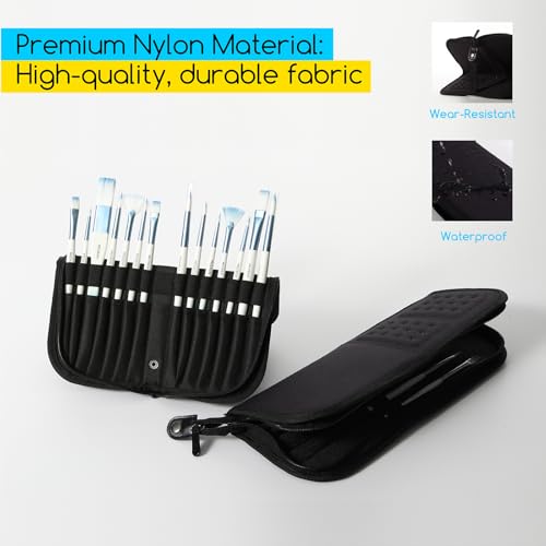 MEEDEN Paint Brush Holder, 15 X 11.2 Inch Zippered Paints Brush Case, Organization and Storage Bag for Artist Paints Brush (Brushes NOT Included) - size: 15 X 11.2 Inch