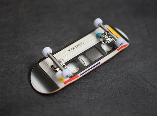 Teak Tuning 32mm Pro Fingerboard Heat Transfer Graphic Complete - Fully Assembled with Pro Level Parts - Pro Shaped Wood Deck (34x97mm), UltraSpin Wheels, Prodigy Trucks - Cassette Tape - color: Cassette Tape