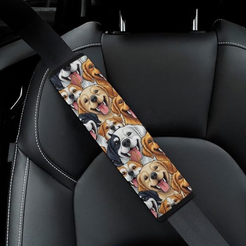 Universal Soft and Comfortable Car Seat Straps Shoulder Pads for Adult Use, Stroller Pushchair High Chair, 2PCS Cartoon Selfie Dog Harness Pads Strap - color: Pattern 764