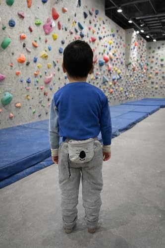 Chalk Bag for Rock Climbing - Bouldering Chalk Bucket with Quick-Clip Belt, Zipper Pocket and Brush Holder - Koala