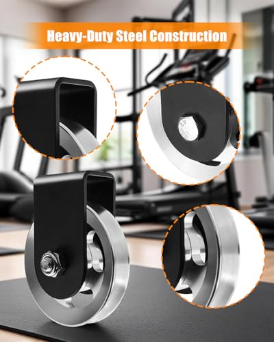 Power Rack Pulley Attachment Home Gym | for Power Cage with Quiet Aluminum Pulldown, Heavy Duty 304 Steel Cable LAT Pulley Machine System