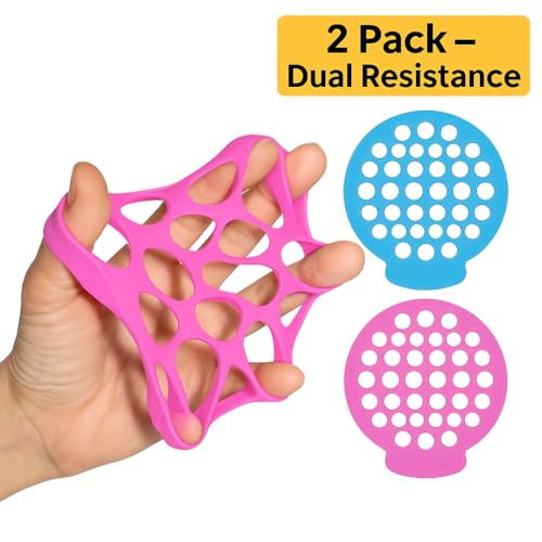 Finger Exerciser & Hand Therapy Equipment (2-Pack) – Finger Stretcher for Finger Strengthening, Grip Training, and Physical Therapy | Hand Exercise Web with Dual Resistance Levels