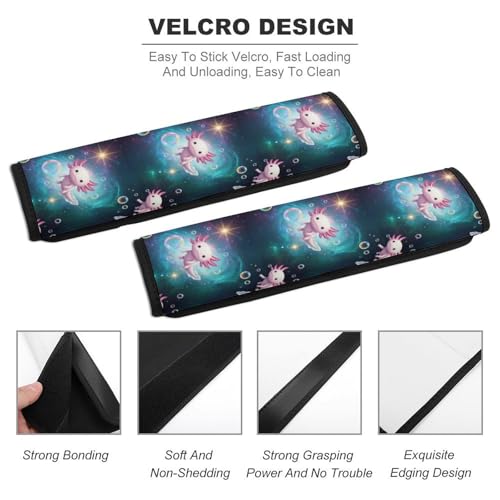 Universal Fit Seat Belt Cover for Adult Use, Stroller Pushchair High Chair, 2PCS Animal Galaxy Cute Kawaii Axolotl Harness Pads Strap Shock Absorption - color: Pattern 761
