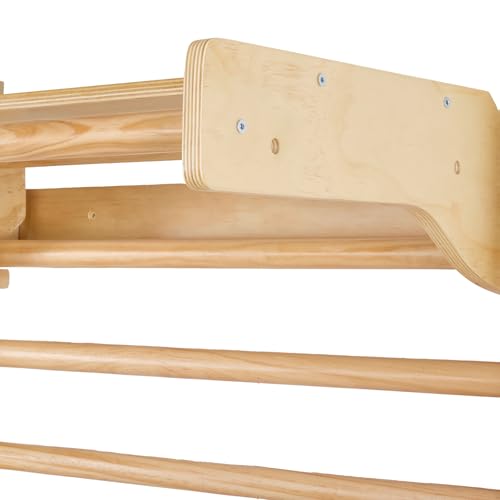 VEVOR Swedish Wall Gym, 15-Level 5 in 1 Wooden Indoor Jungle Gym, 220 lbs Load Capacity Playground Climbing Toys with Pull-Up Bar, Gymnastic Rings, Wall Ladder, Rope Ladder, and Slide Board - style: 15-Level 5 in 1