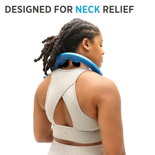 Tiger Tail Tiger Cane Back & Neck Massager – Trigger Point Deep Tissue Acupressure Therapy Cane Massage Hook with 7 Gription Knobs, 2-Piece Massage Tool for Muscle Knot & Shoulder Pain Relief, Blue - color: Blue