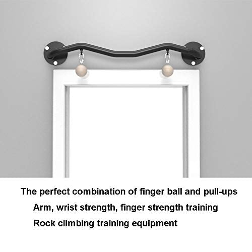 AGYH Wall-Mounted Horizontal Bar, Home Pull-up Wrist Strength Training Finger Grip Ball, Rock Climbing Equipment, Load 200kg, Black/Silver - color: Black