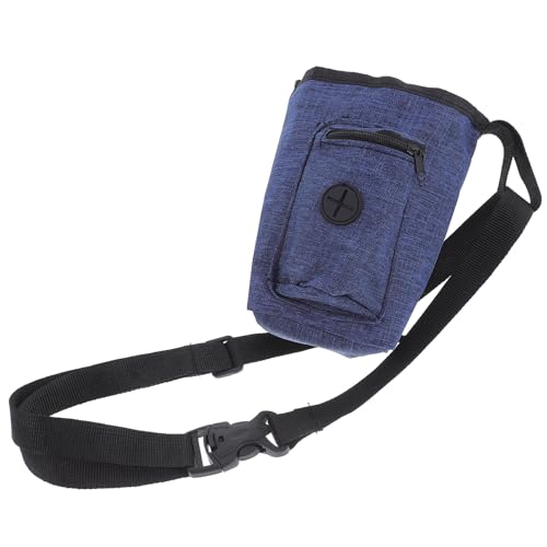 Yardwe Rock Climbing Chalk Bag with Zippered Storage, Non-Slip Chalk Holder Waist Pouch in Navy Blue for Bouldering and Outdoor Climbing Gear