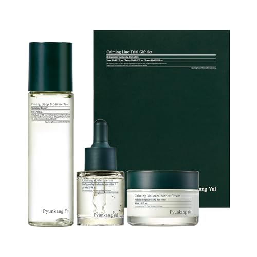 Pyunkang Yul PKY Calming Trial Gift Set, Exfoliating Toner, Soothing Serum, and Facial Skin Hydrating Cream, Vegan, Korean Skincare (3-item set) - color: Calming line(Trial)