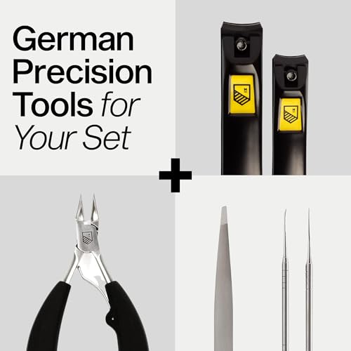 Nail Clippers for Thick Nails - 2 Pack Heavy Duty Toenail & Fingernail Clippers for Men Precision Stainless Steel Cutter Set with Travel Case (Black) - color: Black