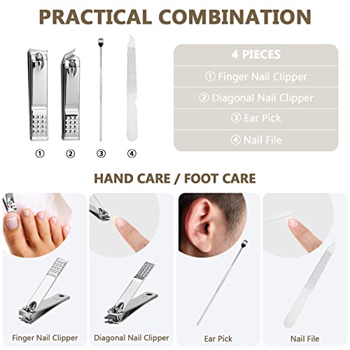 Geosar 12 Sets Manicure Gifts Bulk Nail Clippers Pedicure Kit Stainless Steel Professional Pedicure Grooming Kits Nail Care Tools with Travel Case for Women Men Hand Foot Birthday(Brown) - color: Brown