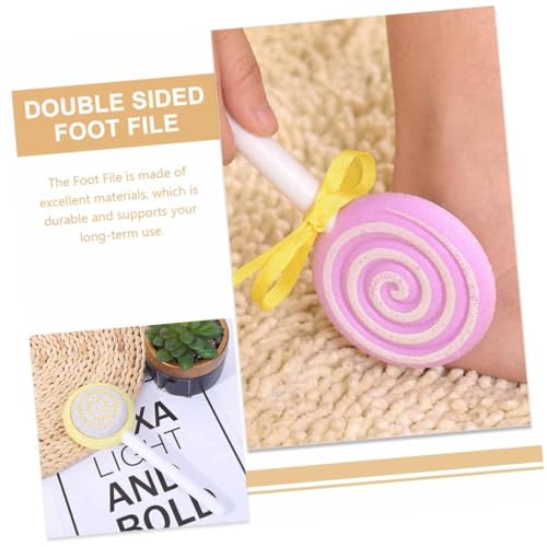 Cabilock 4pcs Pedicure Foot Files for Calluses Remover with Handle Double-Sided Foot File Set in Blue Yellow Purple Pink Exfoliating Dead Skin Removal Tool