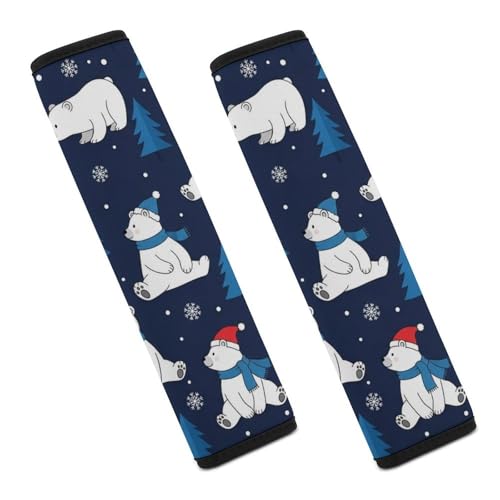 2 Pack Polar Bears Seat Belt Shoulder Pad Universal Fit Harness Pads Strap for Kids, Car Seats Pushchair Strollers High Chair Pushchair, Shock Absorption - color: Pattern 492
