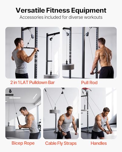 VEVOR LAT Pulldown Attachments, Cable Machine Rowing T-bar V-bar Tricep Pull Down Bar, Back Strength Training Rubber Coated Handle Grip, Bicep Curl Tricep LAT Pulldown Bar for Home Gym Fitness - size: Set with 2 Bars