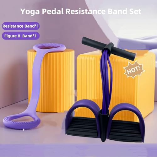 Resistance Bands for Exercise,6-Tube Elastic Yoga Pedal Puller Resistance Band, Natural Latex Tension Rope Fitness Equipment, for Abdomen/Waist/Arm/Leg Stretching Slimming Training - color: Black