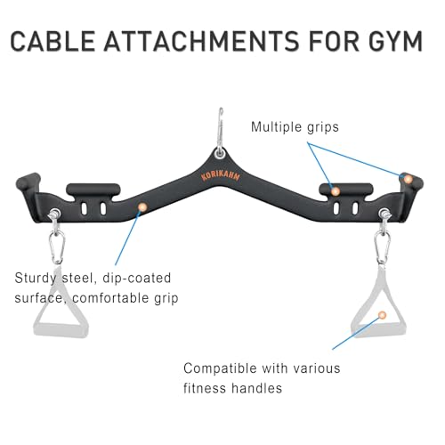 Multi-Grip LAT Pulldown Attachments, LAT Pull Down Bar, Cable Machine Attachment for Back Muscles Training, Tricep Strength Training Bars Gym Handles for Home Gym Fitness - color: KOR05