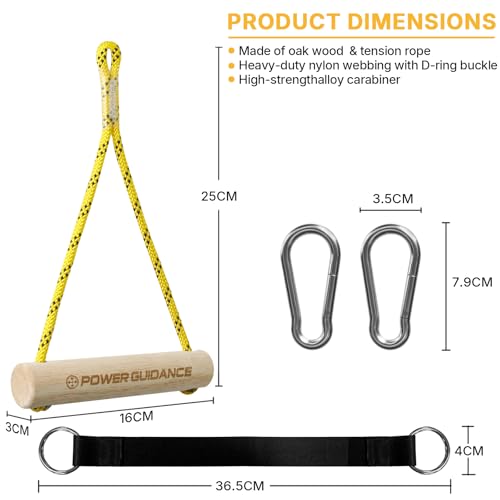 POWER GUIDANCE Wooden Hangboard Portable Rock Climbing Hangboard with Suspension Training Function, Enhance Finger Grip Strength, Indoor and Outdoor Use - size: handles
