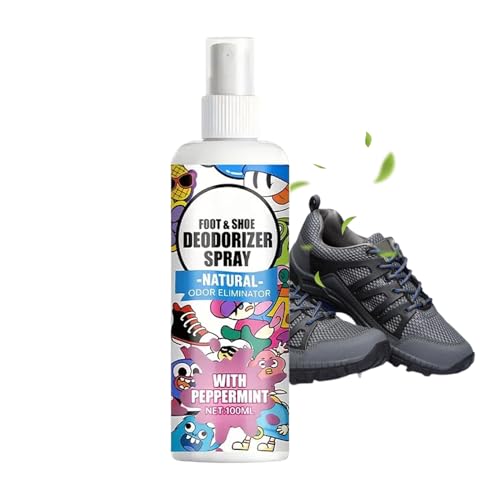 Shoe Spray Deodorizer 100ml Shoe Smell Eliminator Spray | Footwear Odor Removal Mist for Travel Hiking Home Tennis Leather Fabric Canvas Sneaker
