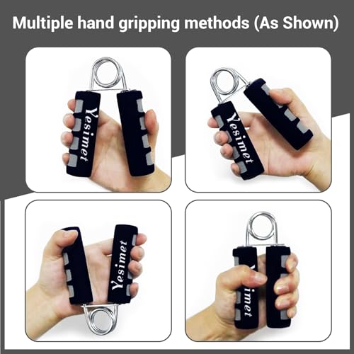 2 Pack Hand Grip Strengthener Set, Forearm Exerciser, Finger Gripper, Grip Strength Trainer, Hand Grip- Soft Foam Hand Exercise for Quickly Increasing Wrist Forearm and Finger Strength - color: Black