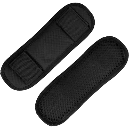 2 Pack Shoulder Strap Pads for Backpack, Luggage, Camera & Guitar - Comfortable & Breathable Cushion Pads (Black)