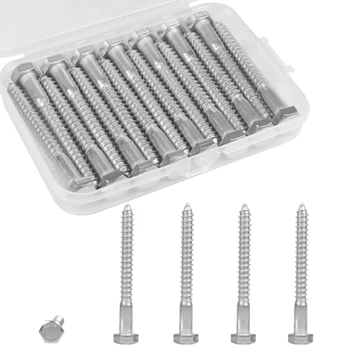 15 Pcs 5/16" x 3" Hex Head Lag Screws, 304 Stainless Steel Lag Bolts Hexagon Head Wood Screws Heavy Duty Large Screws for TV Mounts, Deck, Boat Repair - size: 5/16 x 3" (15 pcs)