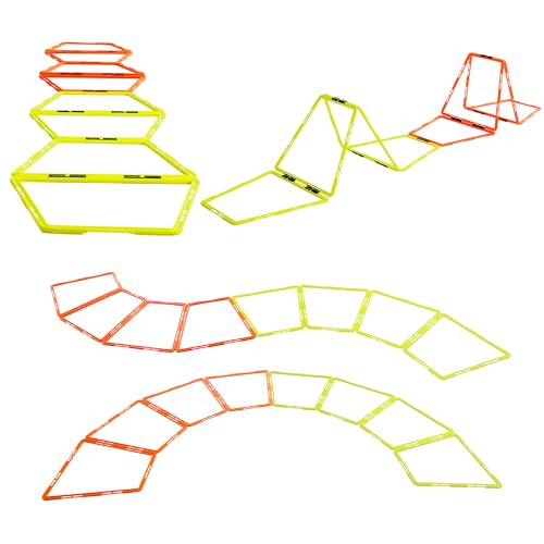 Trapezoid Agility Rings for Speed Training & Agility Footwork Training Speed Hurdles Ladder with Carrying Bag - size: 12 Rings