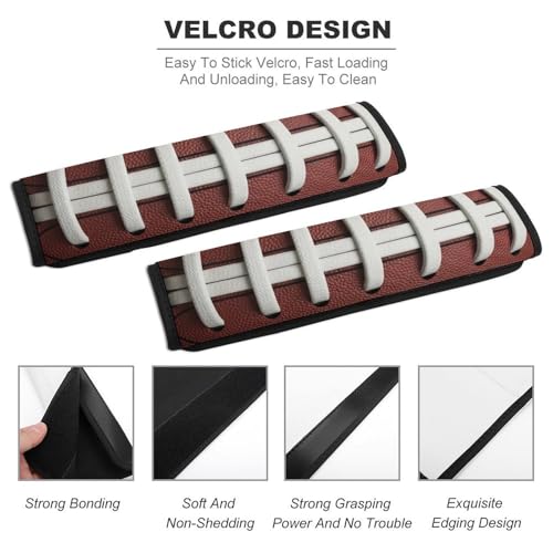 2PCS American Football Fun Traditional Sport Car Seat Straps Shoulder Pads Soft Padded Seat Belt Cushion for Adult Use, Car Seats Pushchair Strollers High Chair Pushchair, Anti-Slip Pad - color: Pattern 1061
