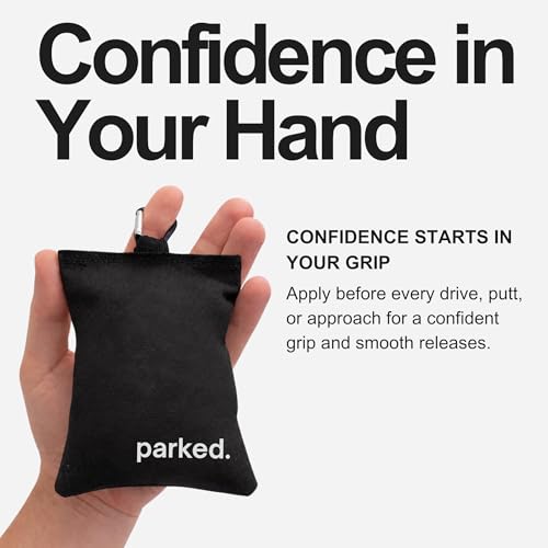Refillable Disc Golf Chalk Bag with Carabiner, 2 Chalk Balls Included – Grip Bag for Dry Hands & Consistent Release, Frisbee Golf Accessory - style: Parked. – Black