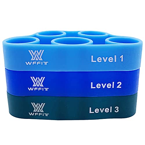 Finger Exercise Grip Strengthener, Finger Stretcher Hand Grip Resistance Bands Finger Extensor Exercise Bands for Carpal Tunnel Guitar Pianist Rock Climbing Tennis Trainer 3PCS
