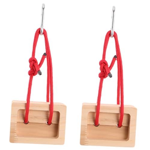 LALAFINA 2pcs Wooden Hangboards for Rock Climbing Training Portable Fingerboard Climbing Holds for Finger Strength and Endurance Building Home Gym Bouldering Equipment