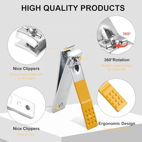 Manicure Pedicure Set - Nail Clippers Toenail Clippers Kit,Professional Manicure Kit Pedicure Kit,Nail Care Kit with,Travel Case, Set of 12 - color: Yellow