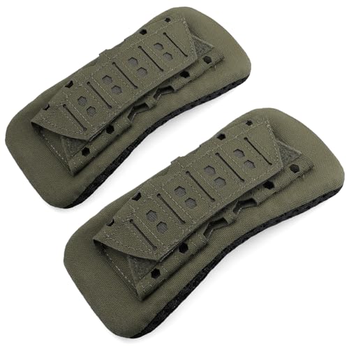 WYNEX Shoulder Strap Pad for Vest Carrier Accessories 2 Pack | 1000D Nylon Tactical Plate Shoulder Pads Strap Cushion, Flak Vest Shoulder Pads, Soft 3D Mesh Pads with Tactical Gear for Men - color: Army Green