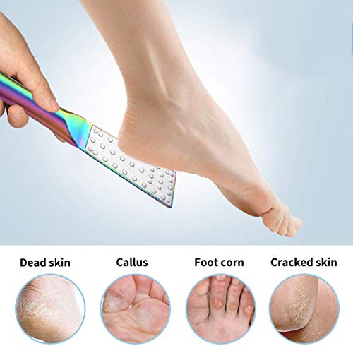 Pedicure Foot File Callus Remover, Double-Sided Scrubs Stainless Steel Foot Rasp Professional Dead Skin Callus Accessories for Wet and Dry Feet - size: 1 Count (Pack of 1)