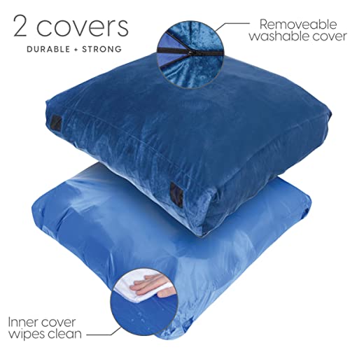 Milliard Crash Pad Sensory Pad with Foam for Kids and Adults with Washable Cover (5 feet x 5 feet) (Blue) - color: Blue
