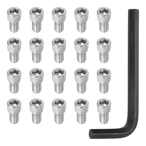 PATIKIL 3/8"-16 x 5/8" Socket Head Screws Cap Bolt, 10Pcs 304 Stainless Steel Hexagon Socket Screws with Hex Wrenches Full Thread for Road Bicycle Mountain Bike Auto, Silver/Black - color: Silver/Black, size: 3/8"-16 x 5/8"