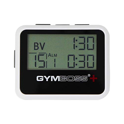 Gymboss Plus Interval Timer and Stopwatch - White/Black Hardcoat - color: White / Gray