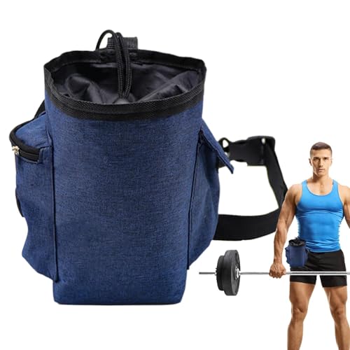 Rock Climbing Chalk Bag Adjustable Belt Gear Equipment | Chalk Organizer for Rock Climbing, Bouldering, Weightlifting, Gymnastics, Adults Women Men - color: Navy Blue
