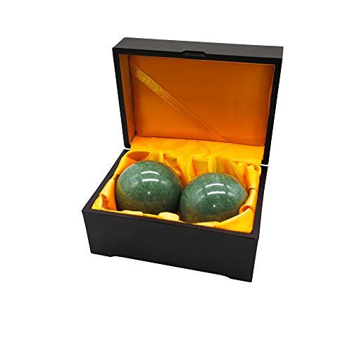 2" Greenish Stone Baoding Balls,Hand Exercise Tool