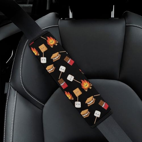 Universal Soft and Comfortable Car Seat Straps Shoulder Pads for Girls and Boys, Most Cars, 1 Pair Marshmallow Cookie Harness Pads Strap Comfortable Driving - color: Pattern 369